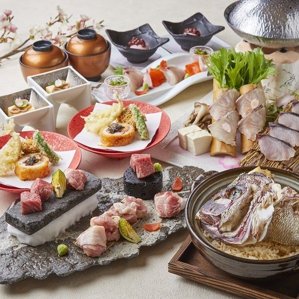 [Choose your clay pot rice! Winter luxury ingredients "Kiwami" course] "Small cold yellowtail shabu-shabu hot pot," "Tara milt tempura hand-rolled sushi & Toro taku hand-rolled sushi," "Pufferfish cutlet" & your choice of clay pot rice "Snow crab clay pot or salmon roe and salmon roe clay pot or sea bream rice with head" 