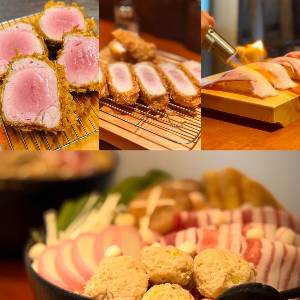 ชุดอาหารไคเซกิ 10 คอร์ส ประกอบด้วยหมูทอดและจังโกะนาเบะ (ต้องจองล่วงหน้า)