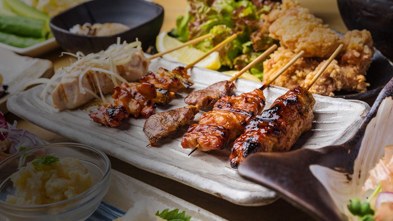Yakitori course (with all-you-can-drink for 90 minutes)