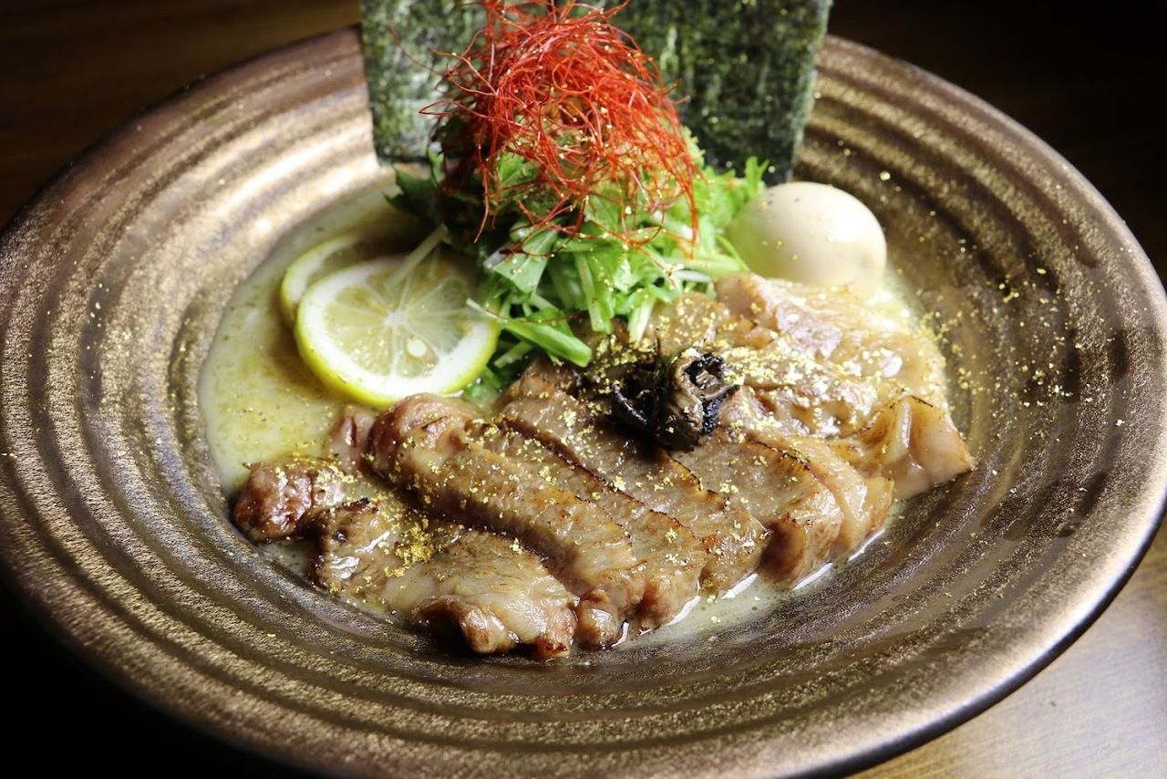 Wagyu beef and black truffle gold leaf ramen