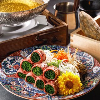 Enjoy luxurious shabu-shabu to your heart's content! All-you-can-eat Japanese Black Beef Shabu-shabu & Tongue Shabu-shabu Wrapped in Green Onions course