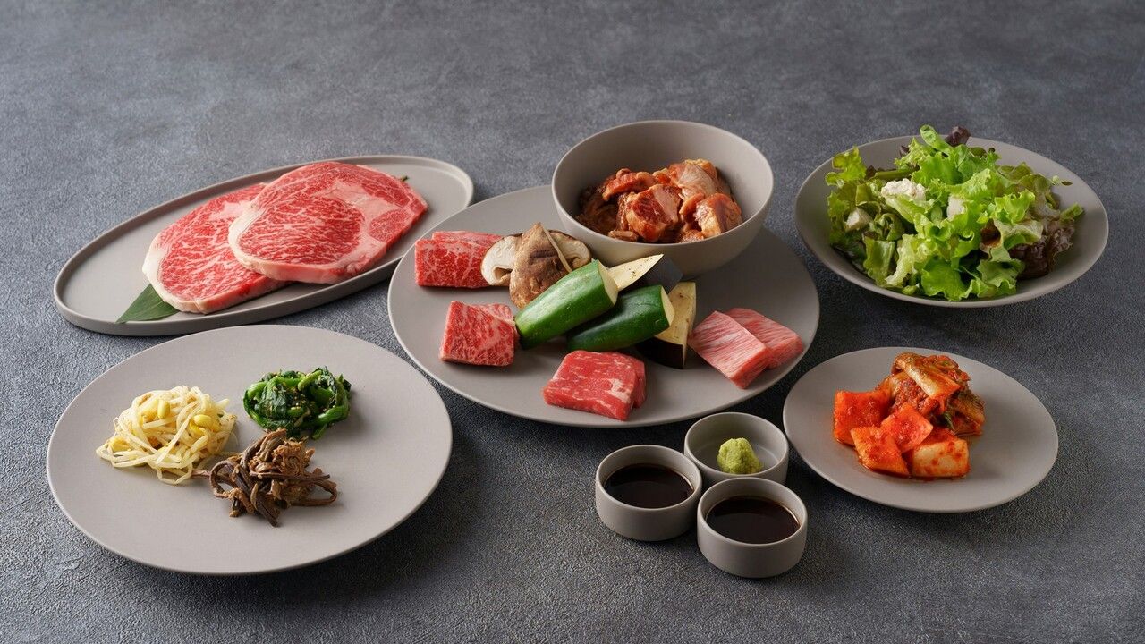 【ランチ】天守閣を望む七輪焼肉｜肉コース(平日限定)