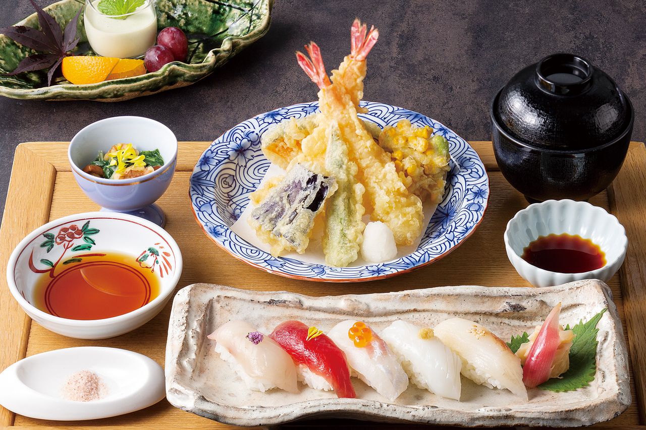 ランチ限定「寿司天麩羅御膳」