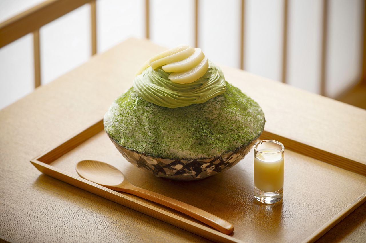 Matcha Peach Shaved Ice
