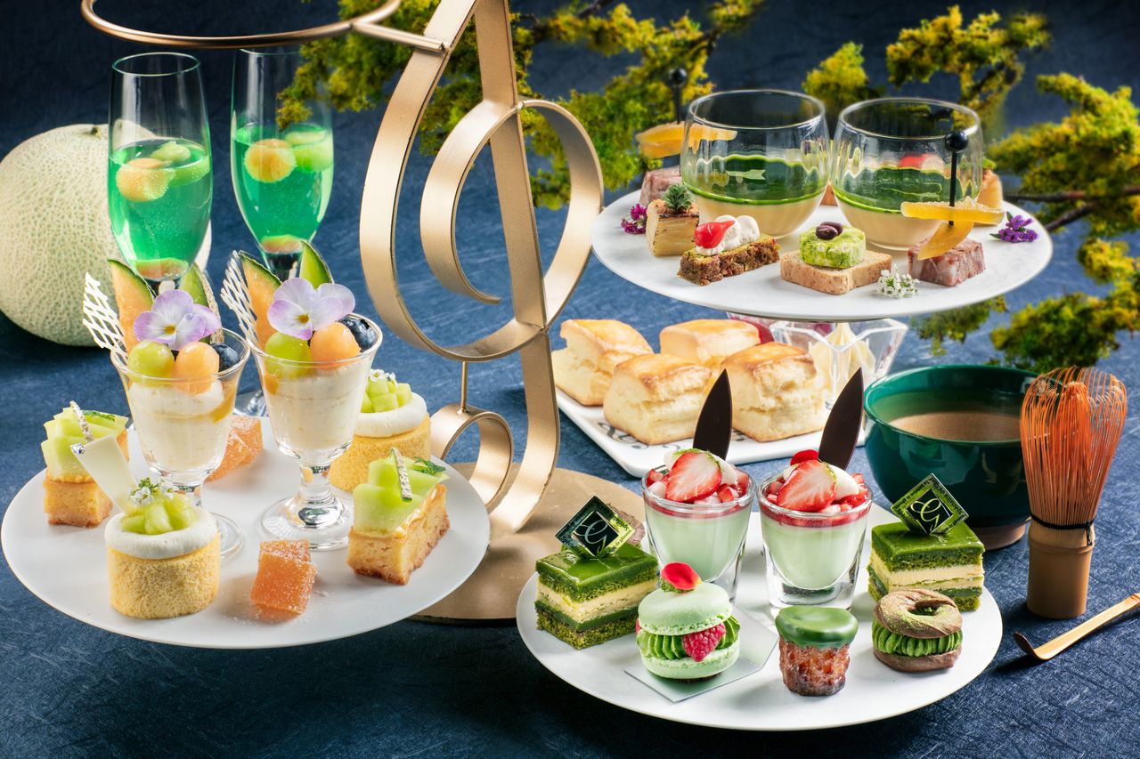 【WEB限定】🍃🍈抹茶&メロンアフタヌーンティー*半円ソファー席確約