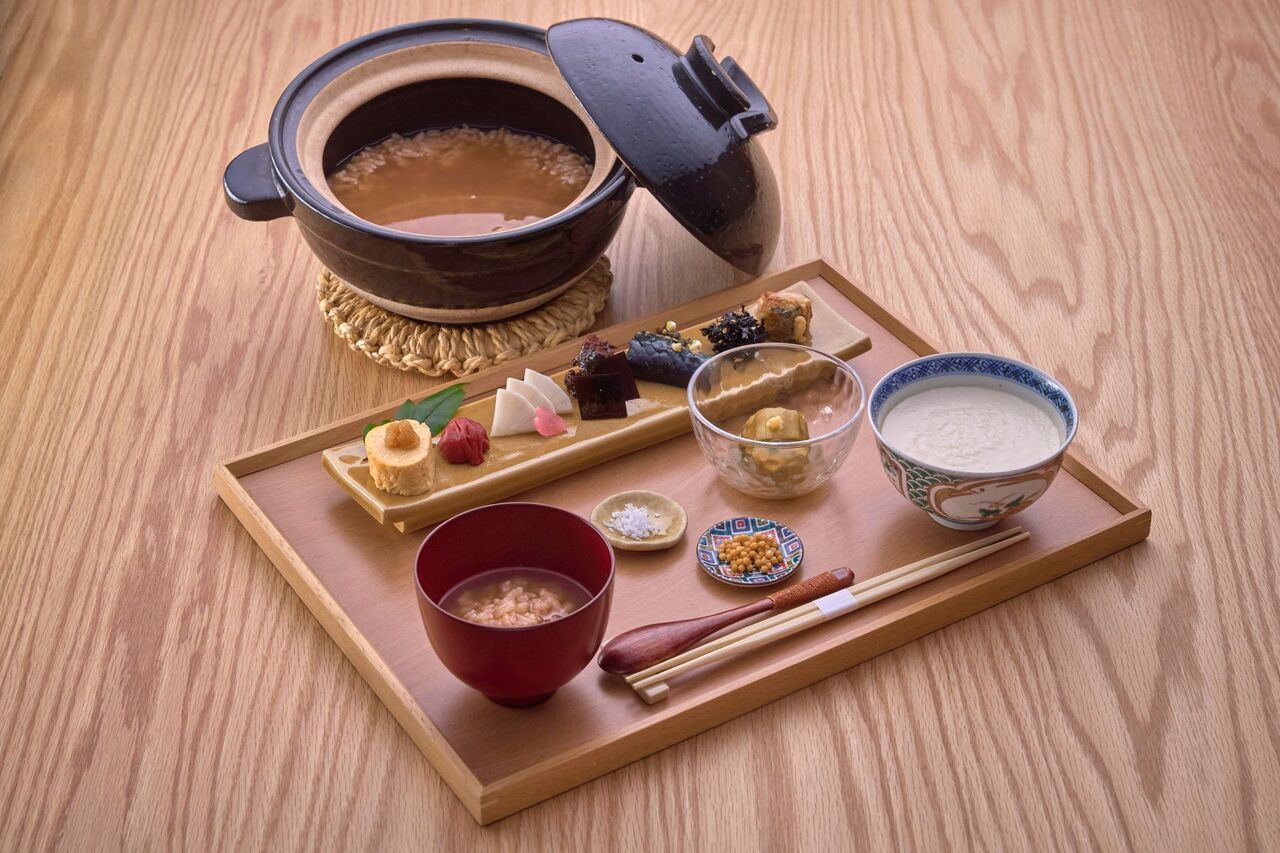 Kaga stick Hojicha porridge set 9:30～