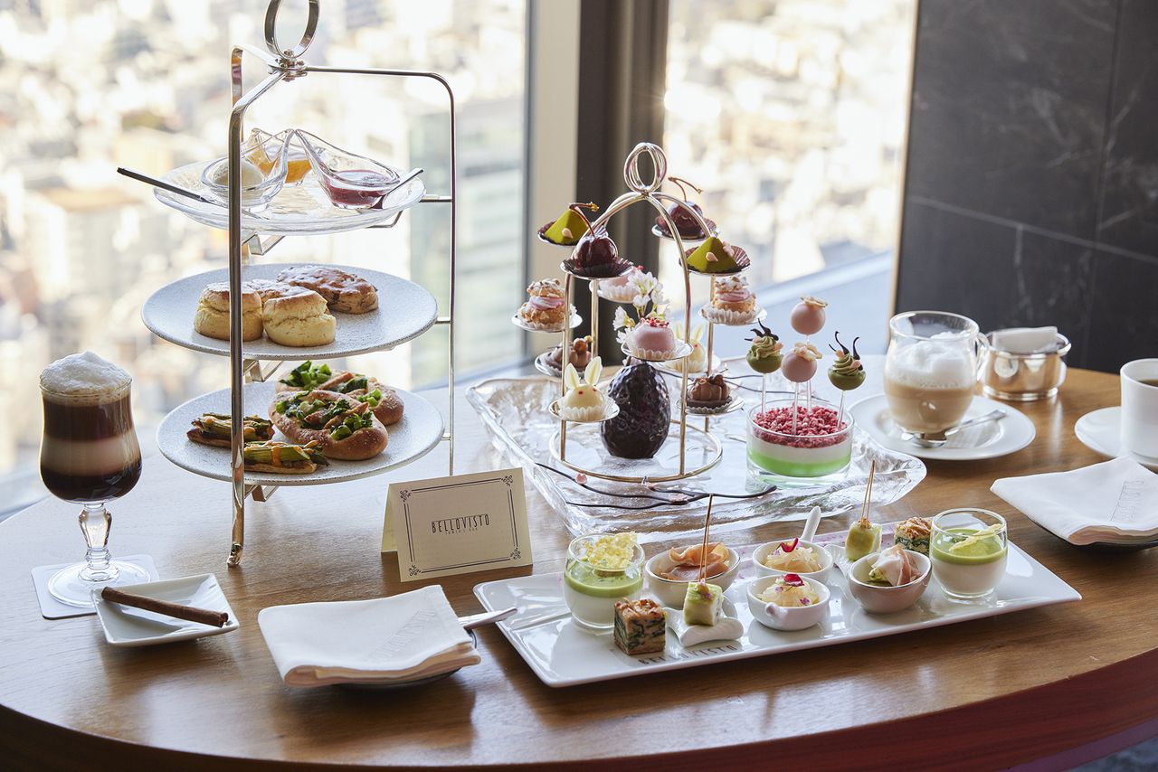 【土日祝限定】14:00～ アフタヌーンティーを地上150mからの眺望と共に！＋2.5ｈティーフリーフロー