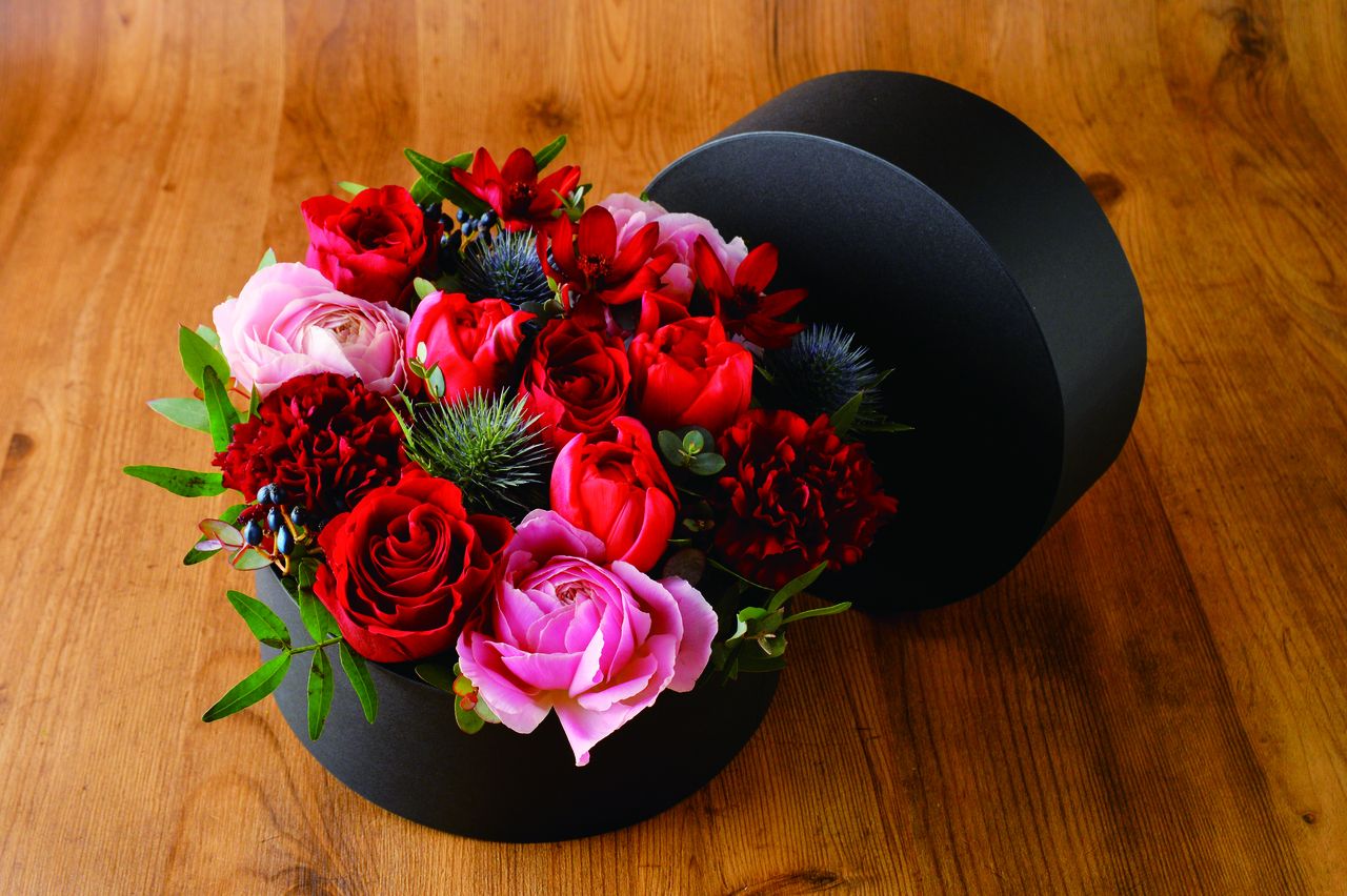 ◇お食事のご予約と一緒にご注文ください◇【フラワーボックス】アーバンレッド