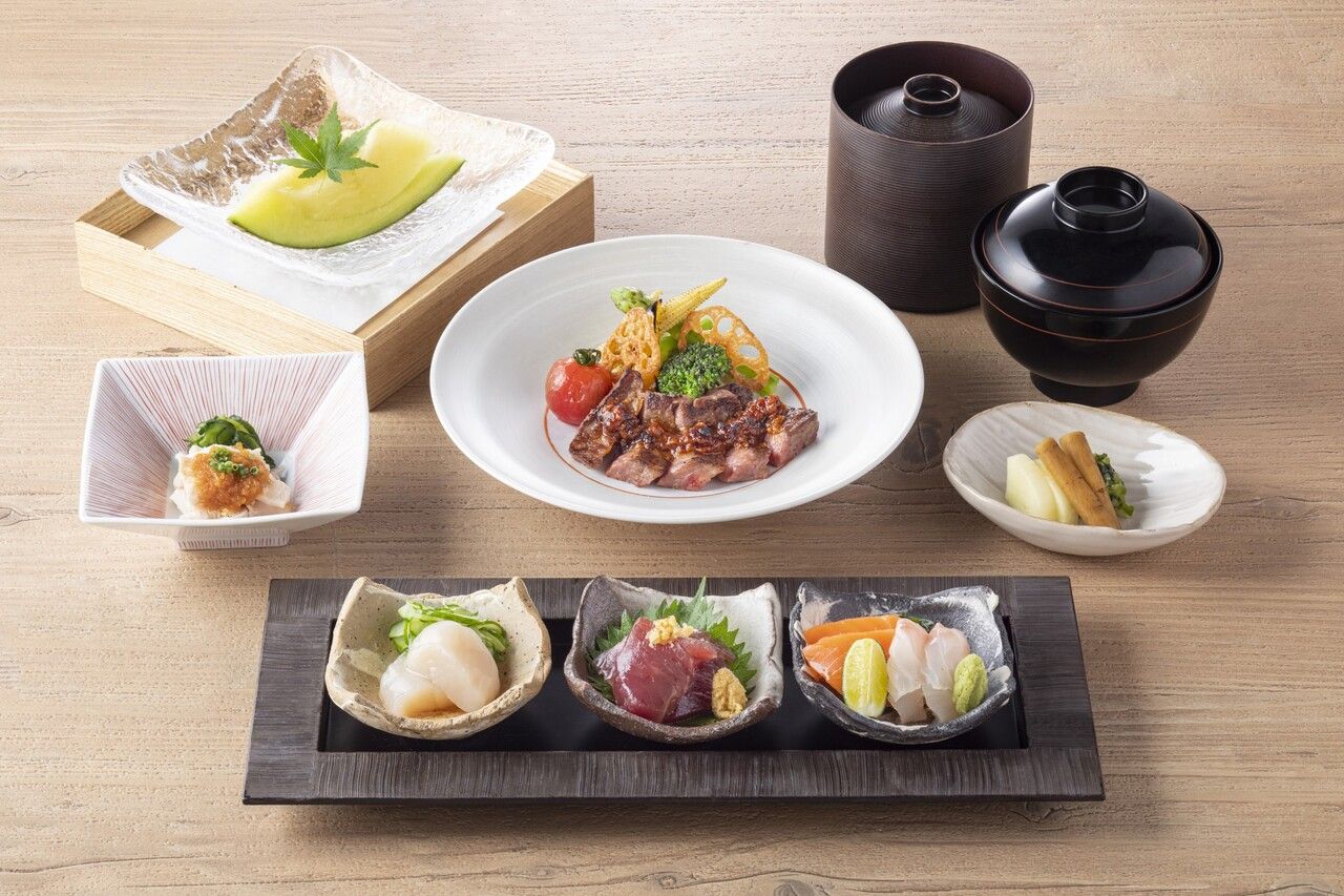 ランチ「十二颯御膳」和牛、きんきの2種からメインを選べる