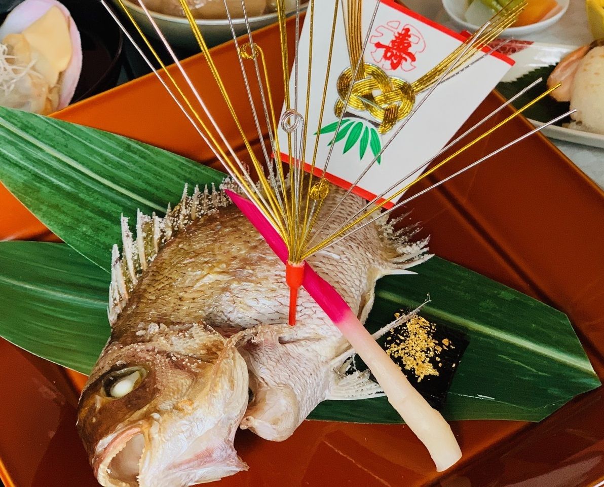  [Kotobuki Celebration Plan] "8 dishes in total, including 'Celebration Sea Bream Cosmetic Grill', 'Fukura Abalone', and 'Duck Jibuni'"