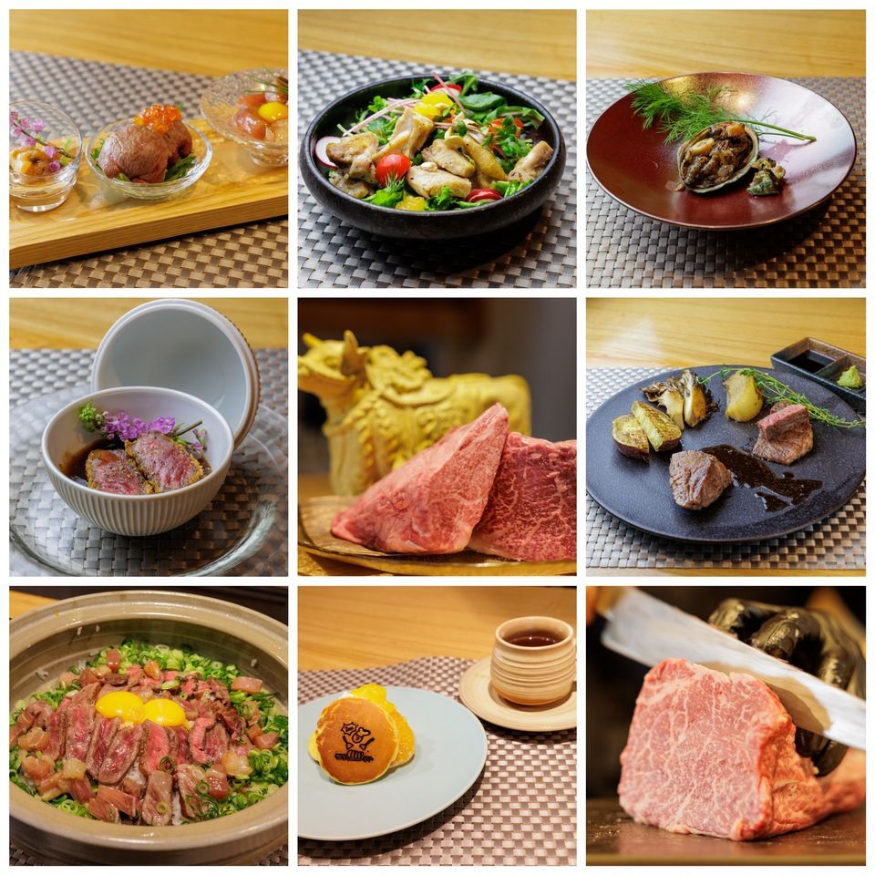 "Enjoy the finest rare cuts of Japanese Black Beef"  Teppanyaki Course 11 dishes