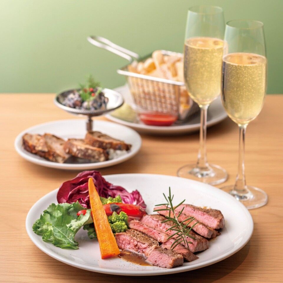 ★平日限定★【2025忘年会】【2H飲み放題】パスタとUS産アンガス牛チャックアイステーキを楽しめるトライアングルカフェいいとこ取りコース...5,000yen 2名様~  5,500円⇒5,000円(税込) / 6品