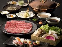 特選黒毛和牛しゃぶしゃぶ、寿司【食べ放題】