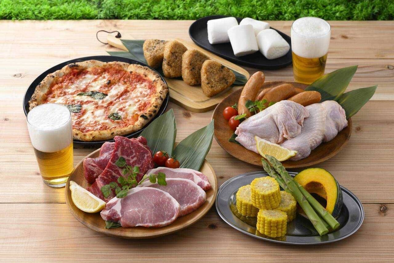 [Weekdays only] Mega-sized BBQ plan with 3 kinds of beef, pork, and chicken (Premium) with all-you-can-drink for 90 minutes