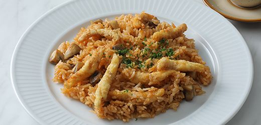 Sole pilaf with chateau sauce set