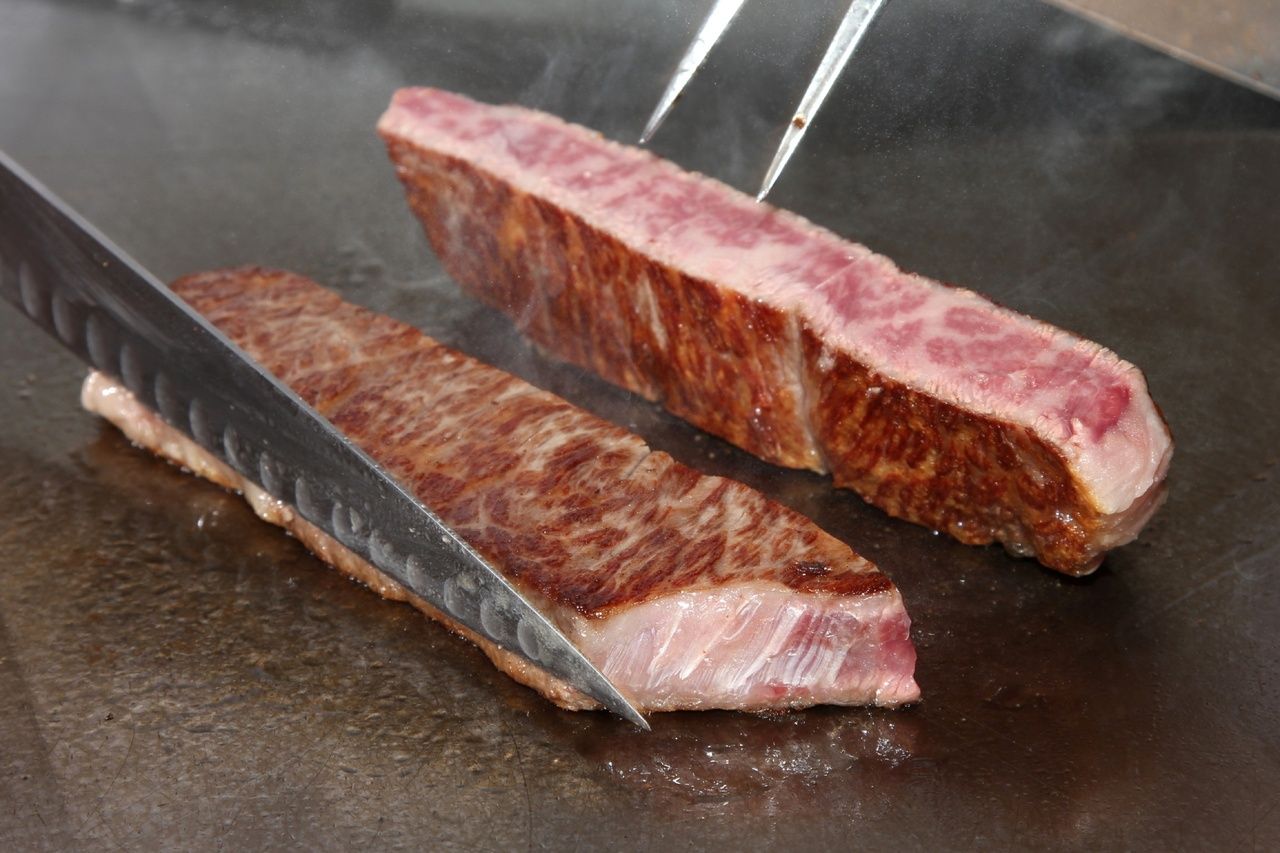 Kobe beef red meat course that is loved all over the world