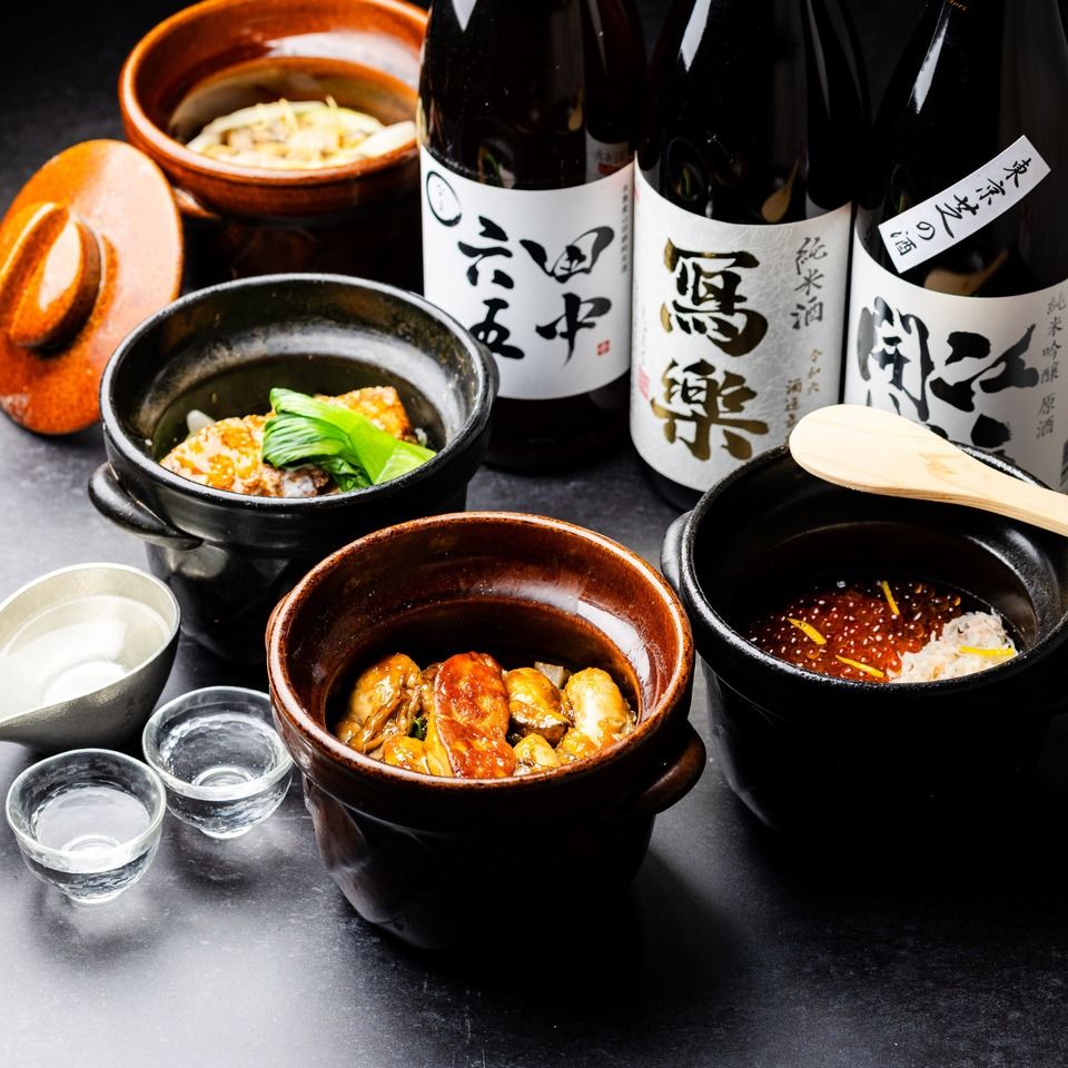 Course with sake and wine pairings — ¥15,400