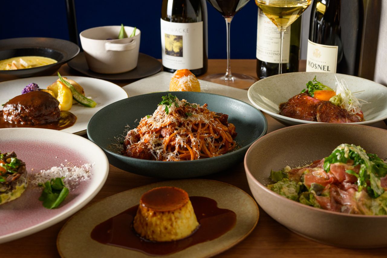 ソムリエ厳選ワインペアリング付き洋食おまかせコース（料理全8品、ワイン全6杯）※当日不可。前日までのご予約のみ。