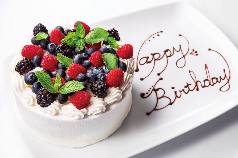 Anniversary Plan - Toast drink, whole cake & message plate -