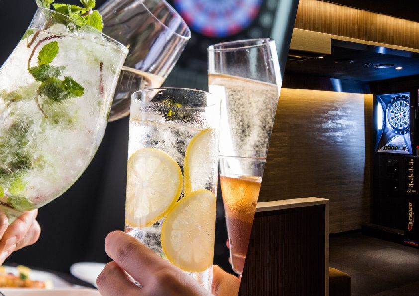 2次会プラン（1.5H飲み放題+軽食付き）『ダーツ半個室』