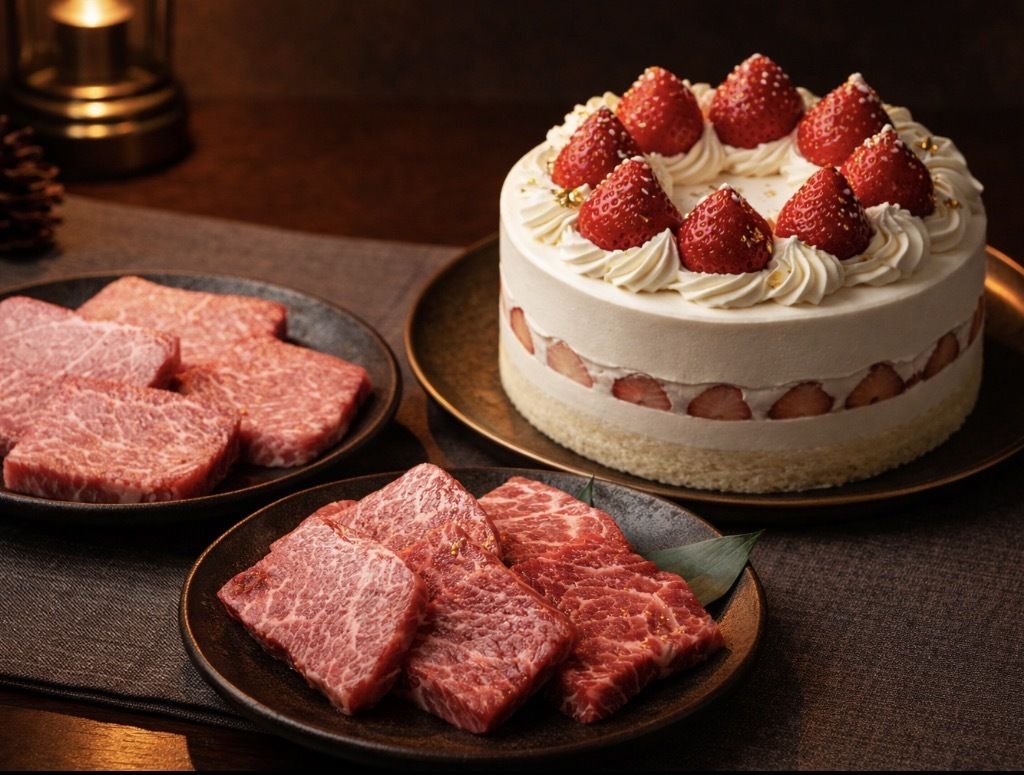  Includes sea urchin yukke, luxurious yakiniku, and a whole cake.