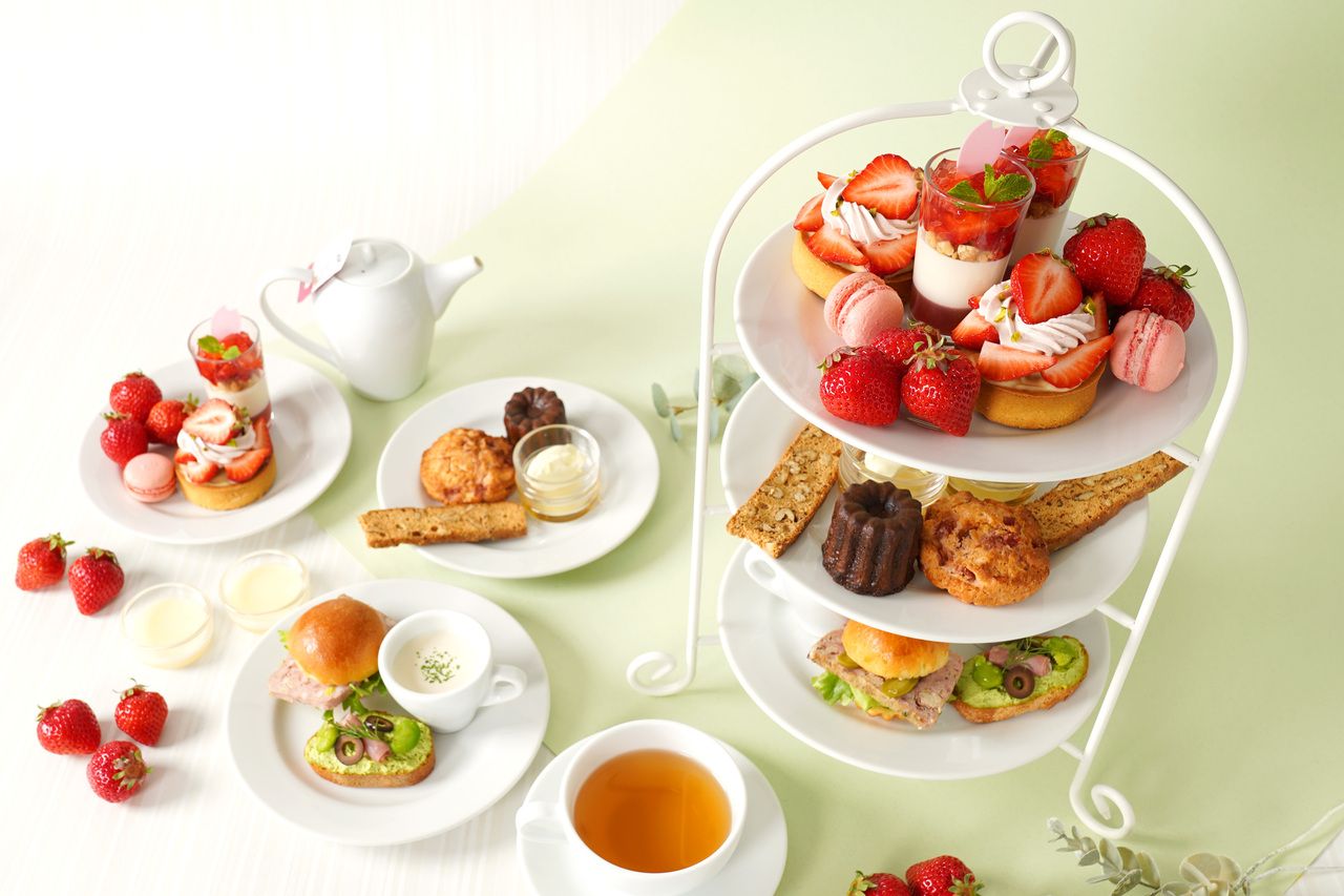 【아마오 딸기의 애프터눈 티】 수제 스콘이나 론네펠트 사의 홍차 등