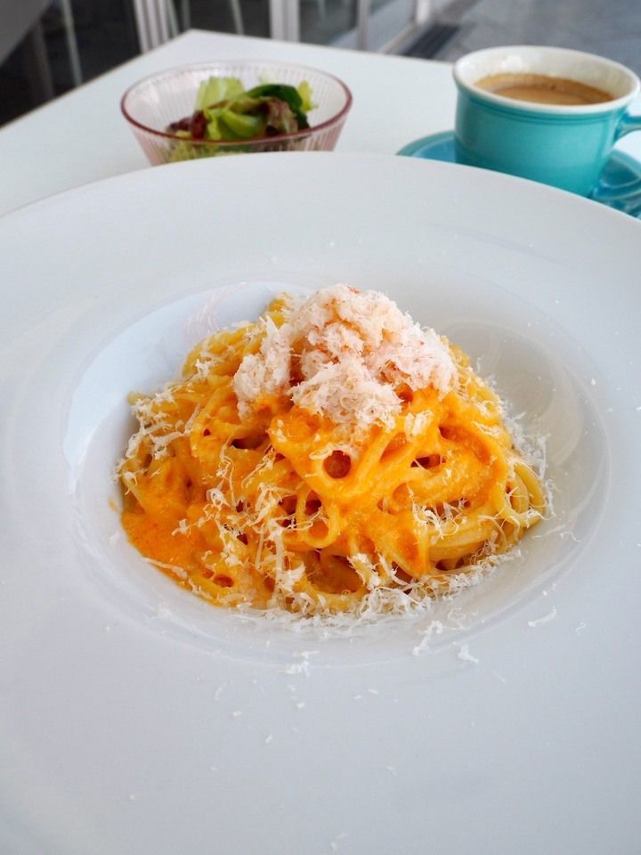 Set pâtes déjeuner 【Pâtes à la crème de tomate onctueuse au crabe et homards de la mer du Japon】