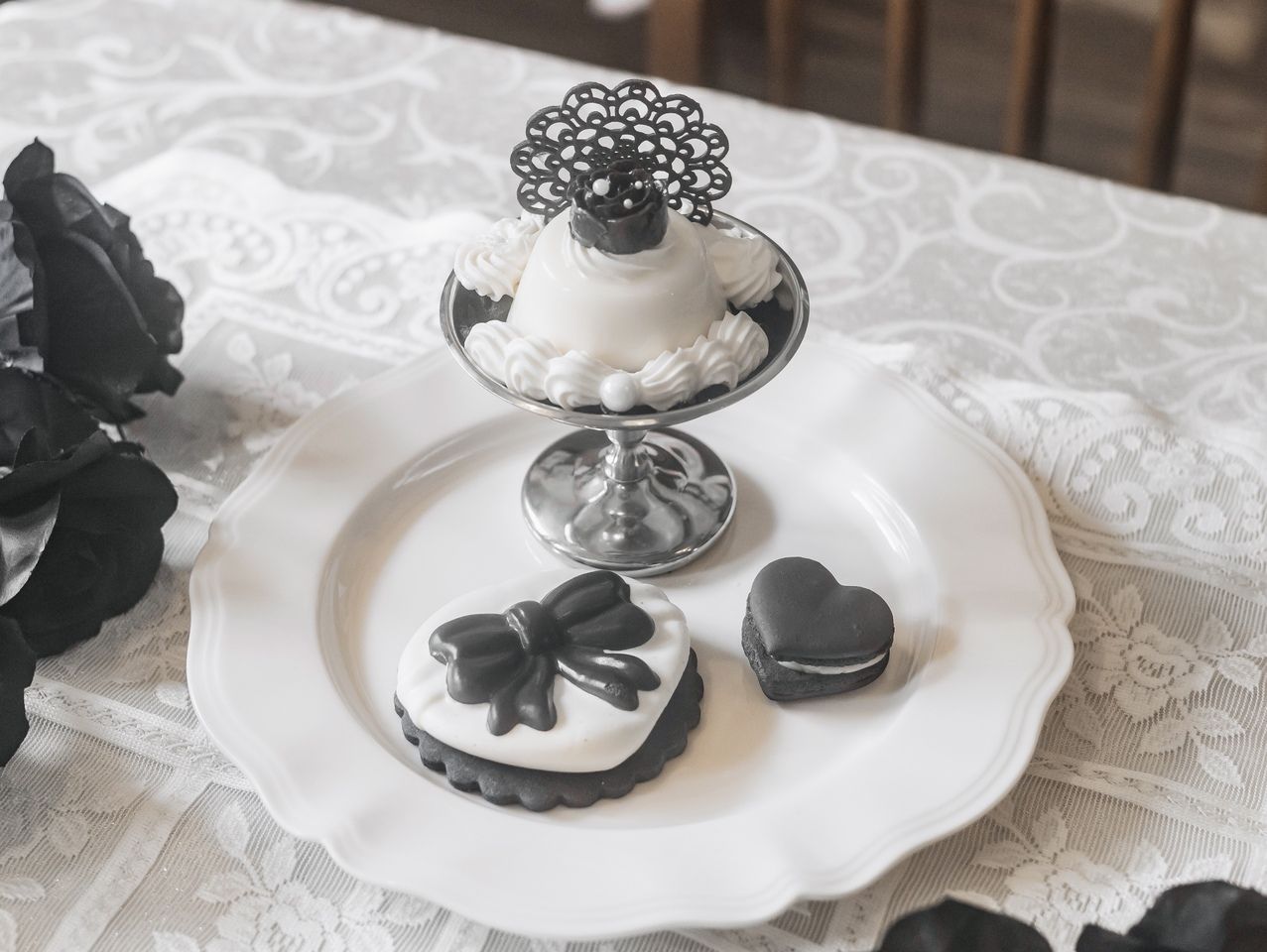 漆黒のリボンムースケーキset